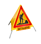 Varoitusteltta  kyltillä